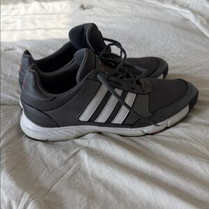 Adidas Men's Charcoal and White Sneakers